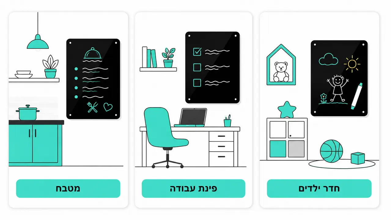 בבית, בין המטבח לפינת העבודה לחדר הילדים
