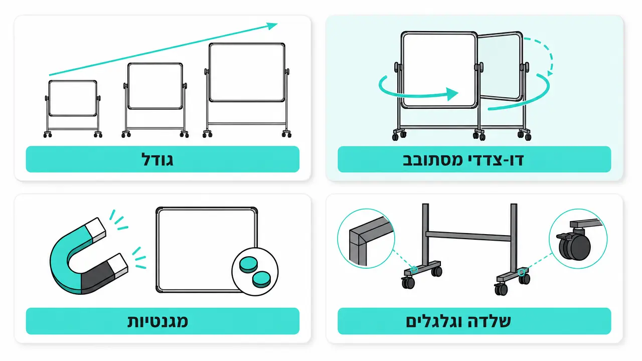 איזה גודל של לוח מחיק נייד על גלגלים כדאי לבחור?