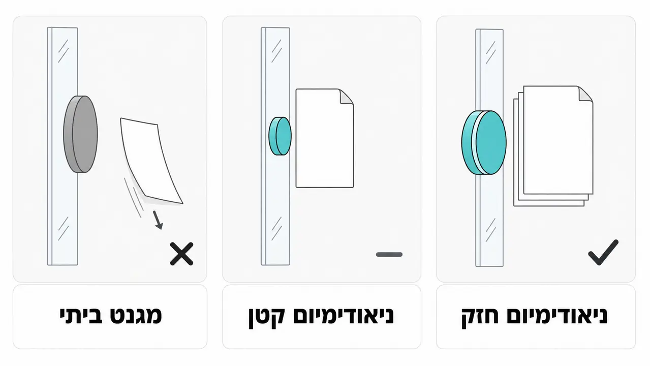 איזה מגנט צריך ללוח זכוכית מחיק מגנטי?