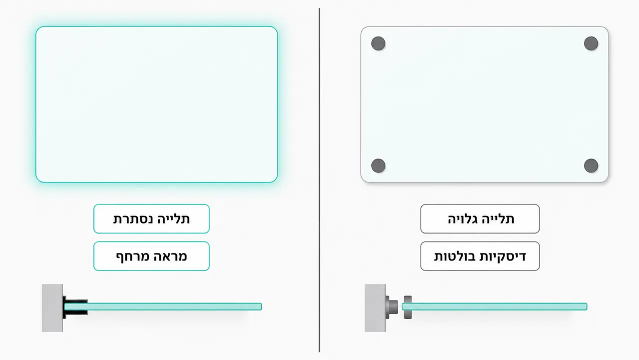 תלייה נסתרת או גלויה, מה נכון לכם?
