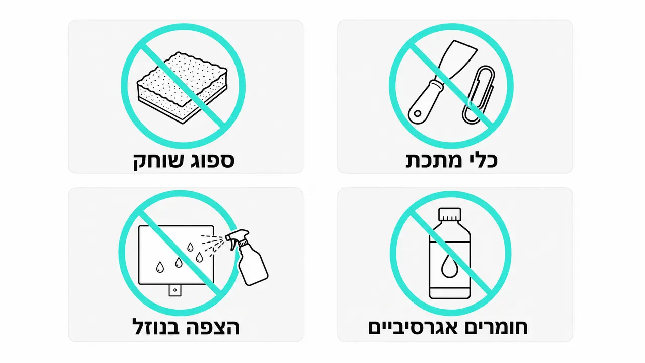 מה אסור לעשות ללוח זכוכית מחיק?