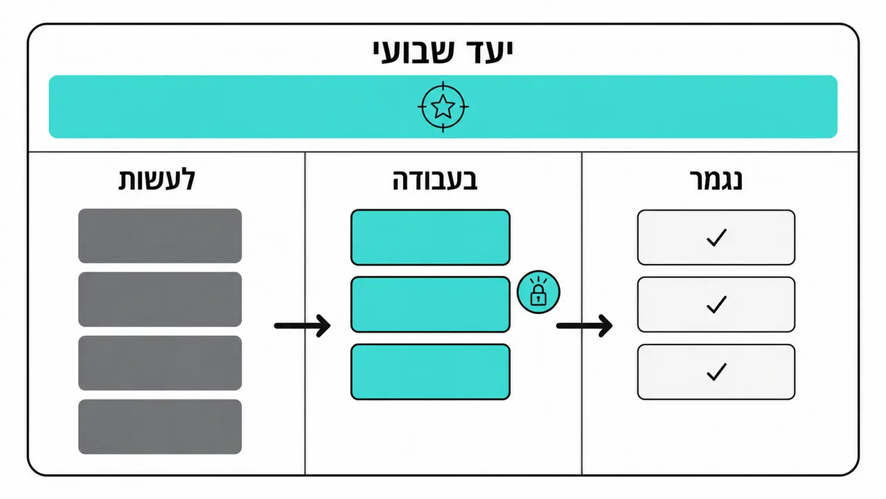 עבודה מהבית: מלוח רשימות ללוח ביצוע