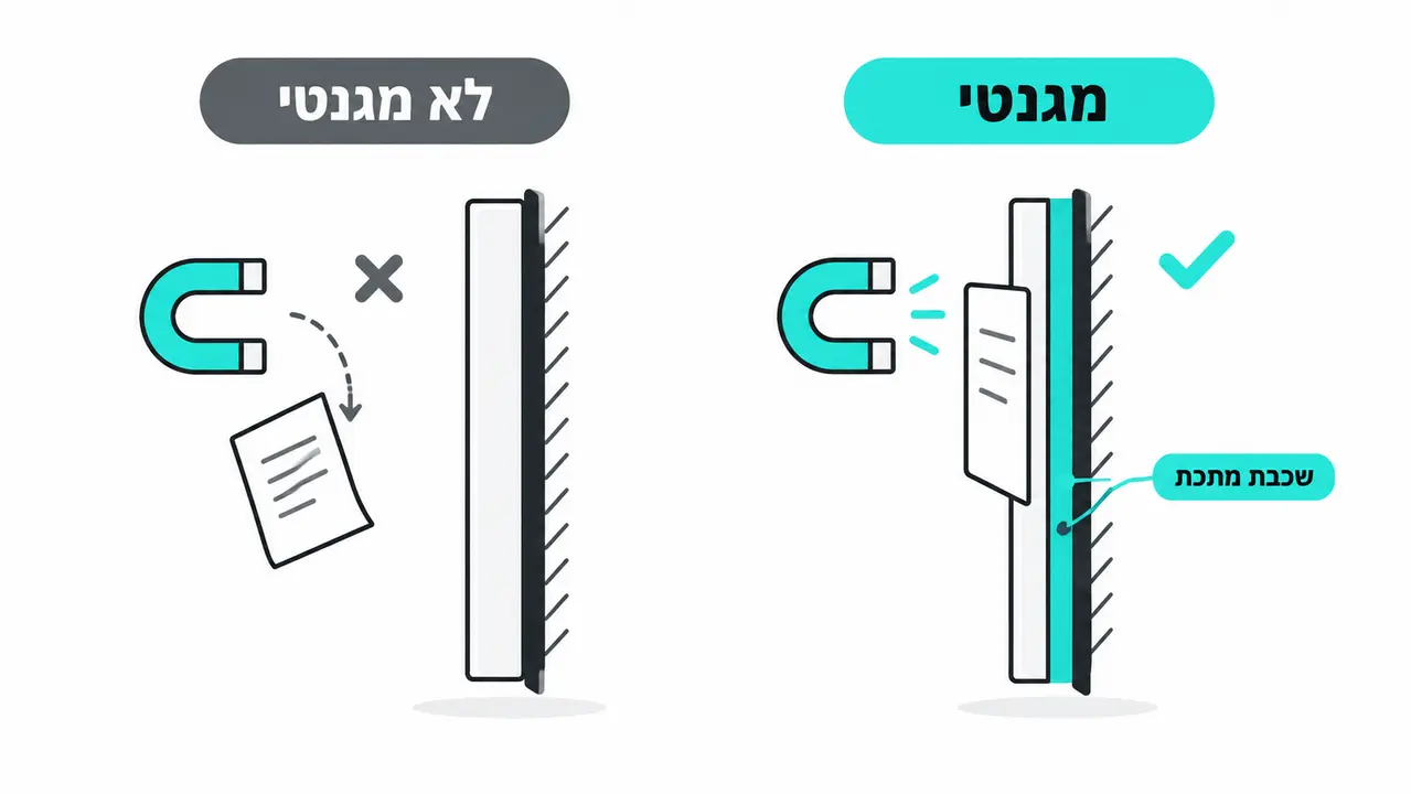 מה ההבדל בין לוח מחיק מגנטי גדול ללוח מחיק גדול לא-מגנטי?