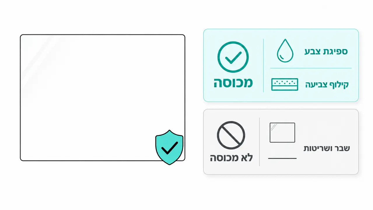 אחריות ללוח זכוכית מחיק