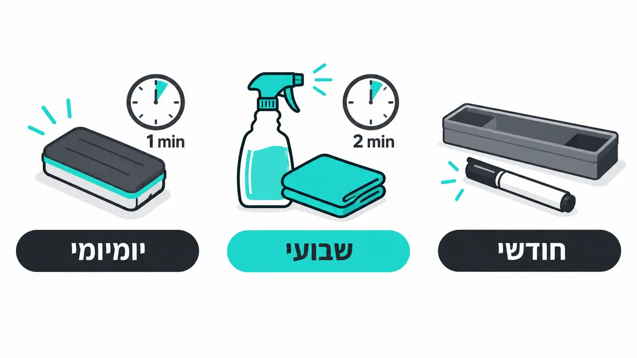 האם אפשר לבנות שגרת תחזוקה למשרד או לכיתה שלא לוקחת יותר מ-3 דקות?